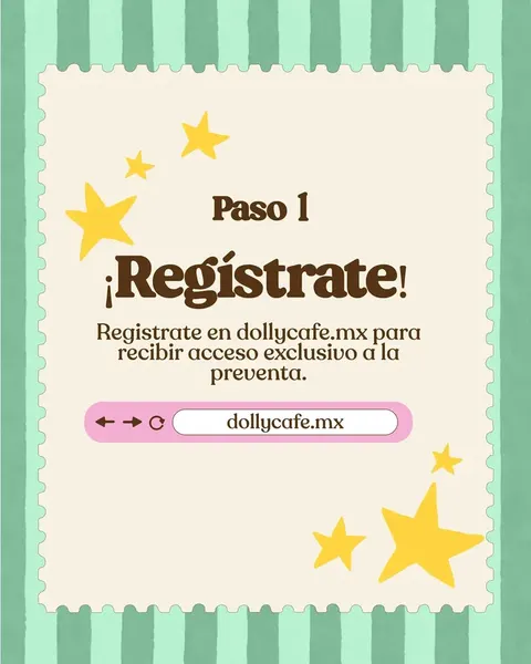 Publicación de Dolly Café con los pasos para la preventa