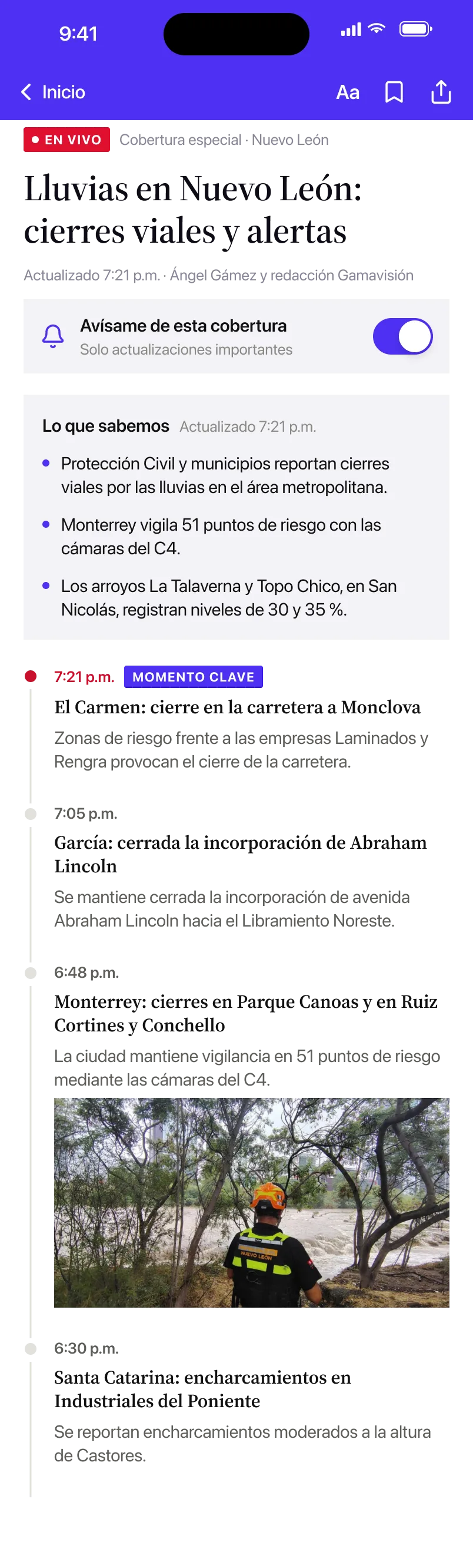 Cobertura minuto a minuto de lluvias en Nuevo León con la línea de tiempo de actualizaciones