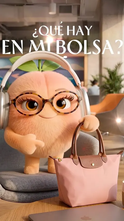 Peachy muestra lo que lleva en su bolsa